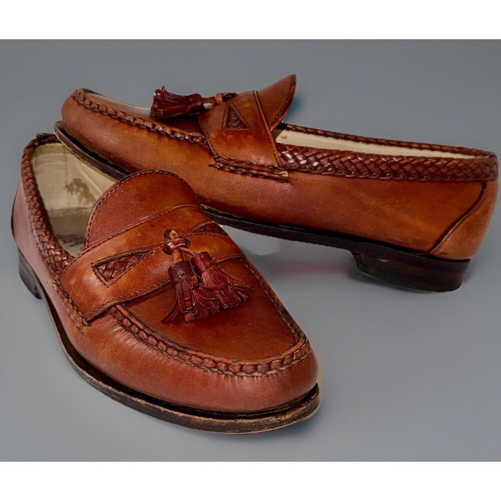 Allen Edmonds Maxfield Tassel Loafers Mens 9 D Brown Kiltie Braided Handsewn USA